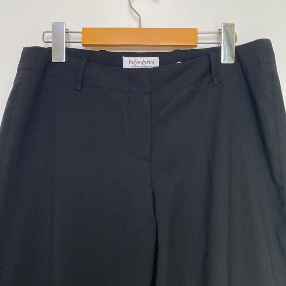 Vintage Yves Saint Laurent Pants Women US 6-8 Med Black Wool Italy 90s Uniform - Picture 4 of 14